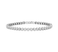 Tuscany Silver Damen Sterling Silber 3mm Rund Weiß Kubik Zirkonia 4mm Tennis Armband 18.5cm/7.25zoll 8.25.3292