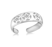 Tuscany Silver Damen Zehenring Sterling Silber Stern Gemustert