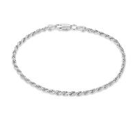 Tuscany Silver Damen Zopfkette Armband Sterling Silber Diamant-geschnitten 19cm/7.5'