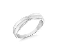 Tuscany Silver Ring Rhodiniert Sterling Silber Überlappend 0.005ct Diamant - Größe J