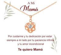 Tusuzik Regalo Dia De La Madre Regalos Madre, Oro Rosa Plata de Ley 925 Collar Mujer Regalo Mamá, Regalo Cumpleaños Madre