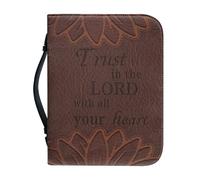 Tutolipy PU Leder Bibelhülle Klassische tragbare Bibeltasche Trust in The Lord with All Your Heart Kirchentasche für Frauen Männer