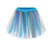 Tutu Minirock für Damen, glitzernder Stern, Pailletten, Tüll, Prinzessinnen-Ballettrock, Petticoat-Rock, flauschiger Swingrock, A-Linien-Rock, Tanzrock, für Erwachsene, RARA-Rock, Blau 3,