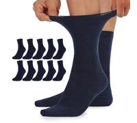 TUUHAW Diabetikersocken Herren 43-46 Diabetiker Socken Damen 10 Paar ohne Gummibund Comfort Baumwolle Dunkelblau Venenfreundlich Herrensocken Gesundheitssocken ohne Bund