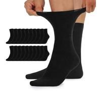 TUUHAW Diabetikersocken Herren 43-46 Diabetiker Socken Damen 20 Paar ohne Gummibund Comfort Baumwolle Schwarz Warm Mit Komfortbund Herrensocken Gesundheitssocken ohne Bund