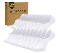 TUUHAW Füsslinge Damen 39-42 Weiss Füsslinge Herren Sneaker Socken Damen 39-42 Weiß No Show Socks Women 20 Paar Füßlinge Herren mit Silikon Ferse