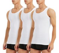 TUUHAW Tank Top Herren Ärmellose Unterhemd Herren Weiss 100% gekämmte Baumwolle Feinripp Unterhemden Männer Muskelshirts Herren Sport Achselshirt 3er Pack Weiß 5XL