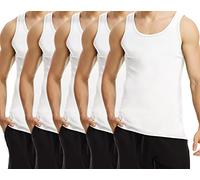 TUUHAW Unterhemd Herren 5er Pack Tank Top 100% Baumwolle Gekämmte Feinripp Weiß 5XL