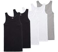 TUUHAW Unterhemd Herren Tank Top für Herren aus atmungsaktiver Baumwolle 5er Pack Schwarz Weiß Grau S
