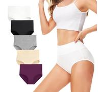 TUUHAW Unterhosen Damen Unterwäsche 5er Pack Slip Miederhose Baumwolle Hoher Taille Atmungsaktive Mehrfarbig-1 S