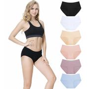 TUUHAW Unterhosen Damen Unterwäsche 6er Pack Baumwolle Slips Mittel Taille Panties Mehrfarbig03-M
