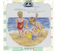 Tuva Tin Kits Dekorative Metall-Nähkästchen, 14 Karat Aida, DMC Baumwollfaden, Nadel, Schere, Muster