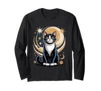 Tuxedo Cat Lover Moon Langarmshirt