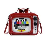 TV-Umhängetasche - TV-Form Ita Bag | Crossbodyy | Rucksack mit Bildschirm | einzigartiges Fenster | Anime-Display für Pins Display | Große Kapazität für den täglichen Gebrauch im Freien, rot