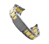 TVKSIPAR 13mm 17mm 19mm 20mm Edelstahl Ersatz Fit For Oyster Uhr Armband Passt For Rolex Uhr Armband Frauen Uhrenarmbänder Männer(Silver gold no logo,13mm)