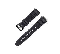 TVKSIPAR 18 mm Gummi-Uhrenarmband, passend for Casio AQ-S810W S800W SGW-300H/400H/500H MRW-200H AE-1000W AE-1300/1200 W-S200H/800H/216H/735H Band(Black black buckle)