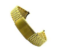 TVKSIPAR 18mm 19mm 20mm Metallarmband Fit For OMEGA Fit For Seamaster Nine Beads Armband Edelstahlarmband Langlebiges Armband Uhrenzubehör(Gold,WITH LOGO_18MM)