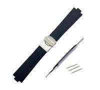 TVKSIPAR 24 Mm X 11 Mm Silikon-Gummi-Armband, Passend For Oris Aquis Uhrenarmband, Konvexes Armband, Edelstahl-Sicherheitsschnalle, Handgelenk-Armband, Schwarz(24mm-11mm)