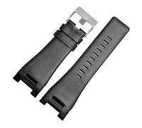 TVKSIPAR 32mm Echtes Leder Armband Armband Fit For Diesel Uhr Strap Armbanduhren Band For DZ1216 DZ1273 DZ4246 DZ4247DZ287 Uhr Band(B-black-silverbuckle)