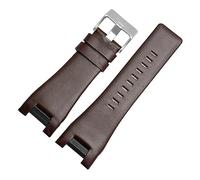 TVKSIPAR 32mm Echtes Leder Armband Armband Fit For Diesel Uhr Strap Armbanduhren Band For DZ1216 DZ1273 DZ4246 DZ4247DZ287 Uhr Band(B-Brown-silverbuckle)