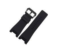 TVKSIPAR Atmungsaktives Silikonarmband, passend for Diesel DZ1216 DZ1273 DZ4246 DZ4247 DZ287, weiches, wasserdichtes Sport-Armband for Herren, 32 mm(Black-black)