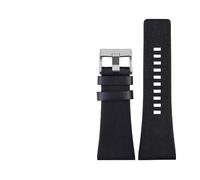 TVKSIPAR Echtes Leder-Armband, Passend For Diesel DZ7406 DZ7408 DZ4280 DZ4343 Uhrenarmband 22 Mm 24 Mm 26 Mm 28 Mm 30 Mm 32 Mm Herrenarmband(Black silver clasp,32mm)