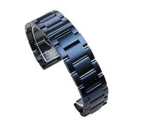 TVKSIPAR Edelstahl-Armband, dunkelblau, gebogenes Ende, Metall-Armbanduhren, 18 mm, 19 mm, 20 mm, 21 mm, 22 mm, 23 mm, 24 mm(Full matte,22mm)