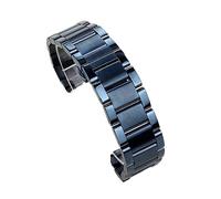 TVKSIPAR Edelstahl-Armband, dunkelblau, gebogenes Ende, Metall-Armbanduhren, 18 mm, 19 mm, 20 mm, 21 mm, 22 mm, 23 mm, 24 mm(Middle matte,18mm)