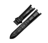 TVKSIPAR Gekerbtes Uhrenarmband Aus Krokodilkorn-Rindsleder, Passend For GC, Passend For Guess, Passend For Pasha, Wasserdichtes Lederarmband, 20 X 11 Mm, 22 X 13 Mm, Herren(Black-a-no clasp,22-13mm)
