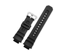 TVKSIPAR Harz-Uhrenarmband, Passend For Casio G-SHOCK AW-591/590/5230/282B AWG-M100/101 G-7700/7710, Herren-Ersatzarmband, 16 Mm, Schwarz(Silver Buckle)