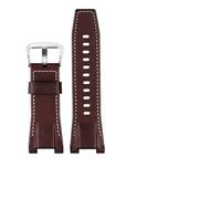TVKSIPAR Herren-Uhrenarmband Aus Canvas Und Leder, 26 Mm, Passend For Casio GST-B100 S130 W300GL 400G W330 GST-W120L S120 W130L S100-Serie, Uhrenzubehör(Brown silver buckle)