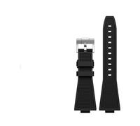 TVKSIPAR Konvexes Armband, passend for Tissot, passend for PRX-Serie T137.407/T137.410 Super Player, 40 mm, Herren-Damen-Gummi-Silikon-Uhrenarmband, 12 mm x 26 mm(Black)