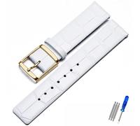 TVKSIPAR Lederarmband Passend For CK K2G211K2G231K2Y211K2Y231 Armband Mit Kettenschnalle For Herren Und Damen, 16 Mm, 18 Mm, 20 Mm, 22 Mm Armband(Silver Yellow,16mm)