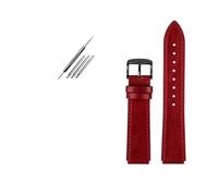 TVKSIPAR Passend for Casio Vintage-Lederarmband A158 A159 A169 AE-1200 AE1200 AE1300 SGW-300/400 AQ-150W Rindsleder-Armband Retro-Armband 18 mm(Red-black)