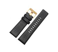 TVKSIPAR Passend For Diesel-Armband Aus Echtem Leder, DZ7311, DZ7332, DZ7314, DZ1405, DZ4323, Uhrenarmband, Schwarz, Braun, 22 Mm, 24 Mm, 26 Mm, 28 Mm, 30 Mm(B black-gold,28mm)
