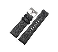 TVKSIPAR Passend For Diesel-Armband Aus Echtem Leder, DZ7311, DZ7332, DZ7314, DZ1405, DZ4323, Uhrenarmband, Schwarz, Braun, 22 Mm, 24 Mm, 26 Mm, 28 Mm, 30 Mm(B black-silver,28mm)