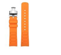 TVKSIPAR Passend For Mido Fit For Helmsman Uhrenarmband M049.526.17/11 Television TW Curved Quick Release Silikonkautschuk Uhrenarmband For Herren 22MM Armband(B-orange-silver)