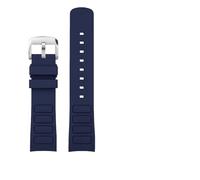 TVKSIPAR Passend For Mido Fit For Helmsman Uhrenarmband M049.526.17/11 Television TW Curved Quick Release Silikonkautschuk Uhrenarmband For Herren 22MM Armband(A-blue-silver)