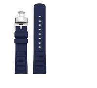 TVKSIPAR Passend For Mido Fit For Helmsman Uhrenarmband M049.526.17/11 Television TW Curved Quick Release Silikonkautschuk Uhrenarmband For Herren 22MM Armband(B-blue-silver)