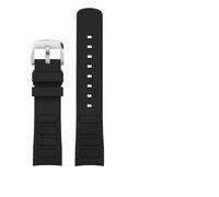 TVKSIPAR Passend For Mido Fit For Helmsman Uhrenarmband M049.526.17/11 Television TW Curved Quick Release Silikonkautschuk Uhrenarmband For Herren 22MM Armband(A-black-silver)