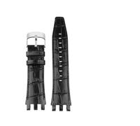 TVKSIPAR Passend for Swatch, for mechanisches SVG-Armband, for SVGK403/407, SVGB400, 402, 408, Lederuhr mit 22 mm Herrenarmband(Coal Black)