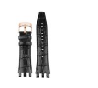 TVKSIPAR Passend for Swatch, for mechanisches SVG-Armband, for SVGK403/407, SVGB400, 402, 408, Lederuhr mit 22 mm Herrenarmband(BLACK WHITE)