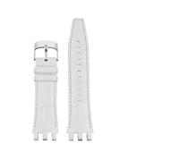 TVKSIPAR Passend for Swatch, for mechanisches SVG-Armband, for SVGK403/407, SVGB400, 402, 408, Lederuhr mit 22 mm Herrenarmband(Antique Black)