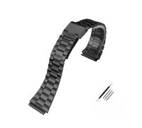 TVKSIPAR Retro Kleines Quadratisches Metallarmband Passend For Casio A158WA A168 / A159 / A169 / B650 / AQ230 Edelstahlarmband 18mm(A black)