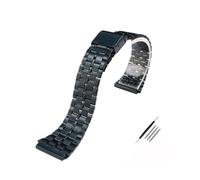 TVKSIPAR Retro Kleines Quadratisches Metallarmband Passend For Casio A158WA A168 / A159 / A169 / B650 / AQ230 Edelstahlarmband 18mm(B blue)