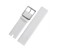 TVKSIPAR Uhrenarmbänder Passend For CK K94231 K9423101, Leder, Langlebig, Weich, Passend For Calvin Klein Uhrenarmband, Herrenarmband, 22 Mm(White-silver)