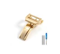 TVKSIPAR Uhrenarmband, Stahlschnalle, Portugal, glänzend, wasserdicht, Faltschließe, passend for IWC-Zubehör, echtes Leder, 18 mm(Golden)