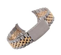 TVKSIPAR Uhrenzubehör Stahlarmband 13 17 18 19 20 21 22 Mm Band Passend For Rolex Herren- Und Damenuhrenarmband(MIDDLE GOLD,13mm)