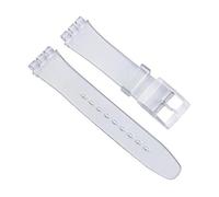 TVKSIPAR Wasserdichtes Silikon-Armband, Passend For Swatch, Weiches Gummi-Armband, Herren- Und Damen-Ersatzarmband, 16/17/19/20 Mm, Riemenzubehör(Transpant,20mm)