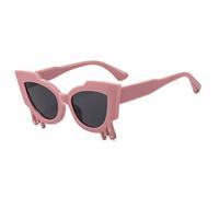 TVTBBVV Cat-Eye-Sonnenbrille für Damen und Herren, modisch, individuell, Vintage, trendig, ausgefallen, Hip-Hop, unregelmäßige Farbverlaufs-Sonnenbrille, UV400 (Rosa-Grau)